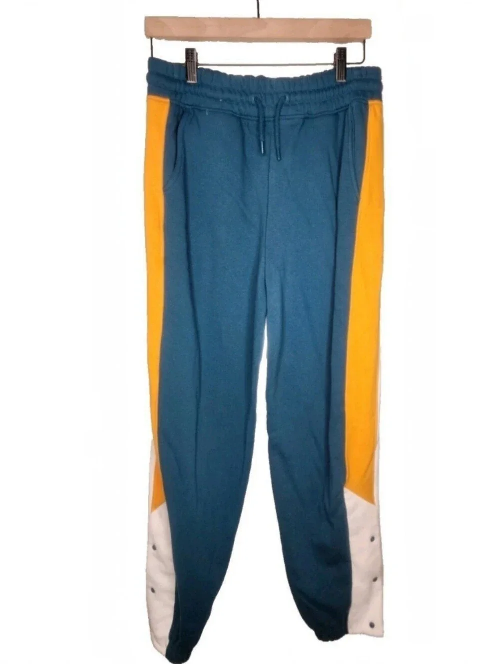 Topman Oversized Color Block Jogger in Teal Size M